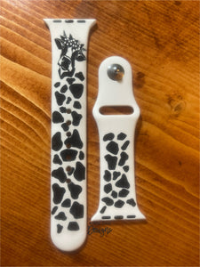 Engraved Cow Watch Band