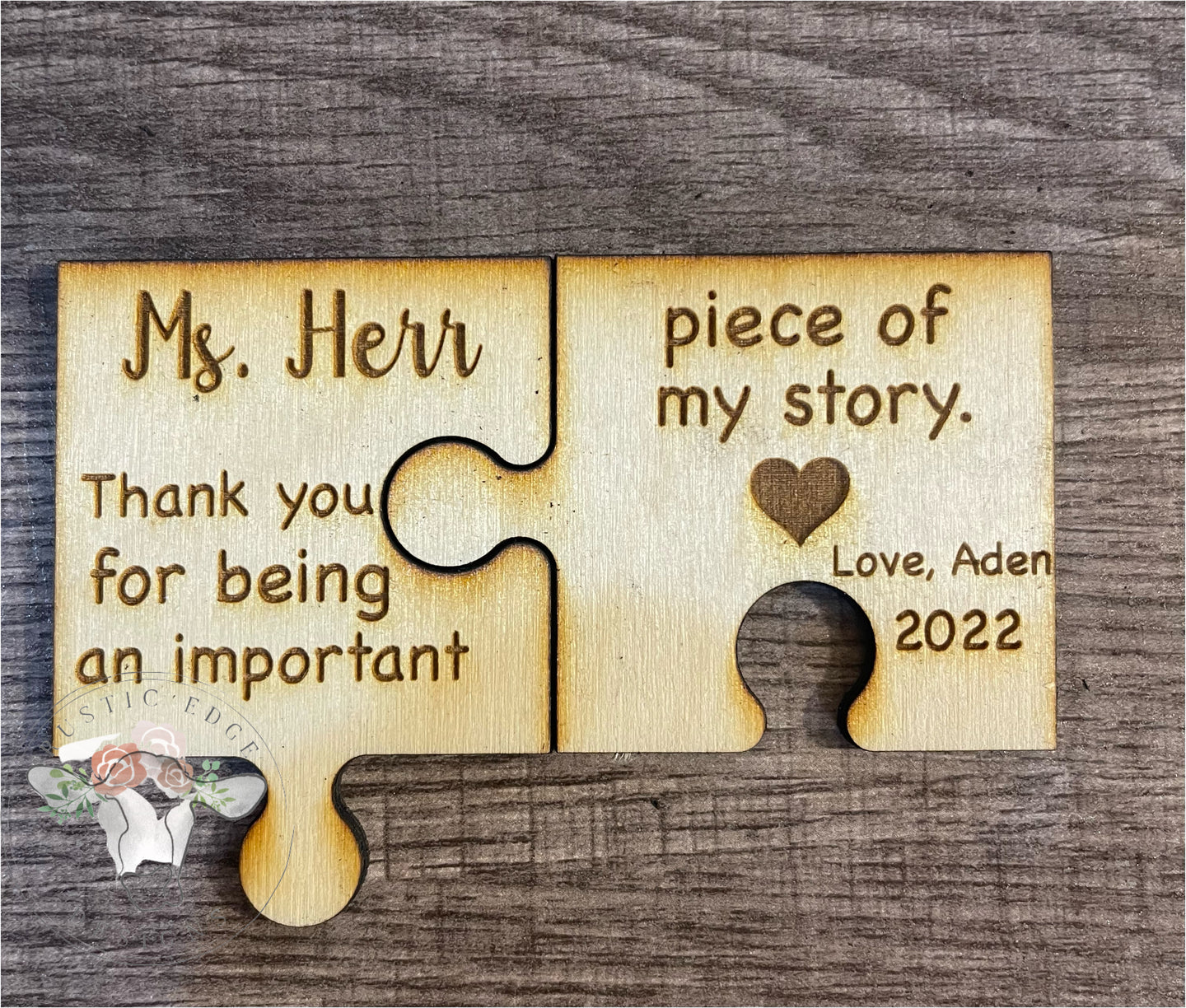 Engraved Wooden Thank You For Being An Important Part Of My Life Puzzle Piece