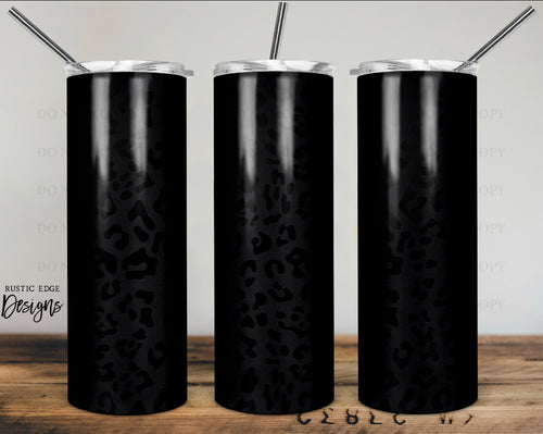 Matte Black Cheetah Sublimation Tumbler