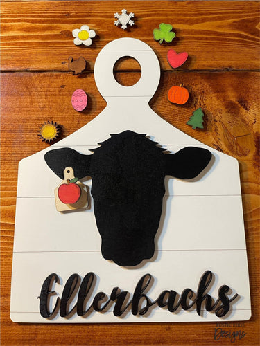 Customizable Cow Ear Tag With Interchangeable Seasonal Tags