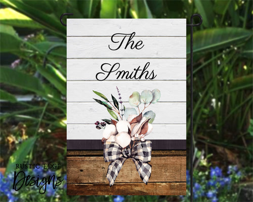 Shiplap Cotton Personalized Garden Flag