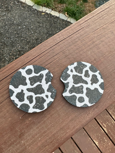 Cow Print Car Coaster