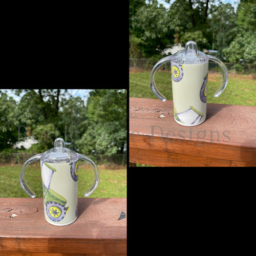 Kids Green Tractor Sublimation Tumbler