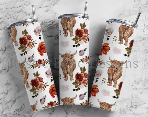 Floral Highland Sublimation Tumbler