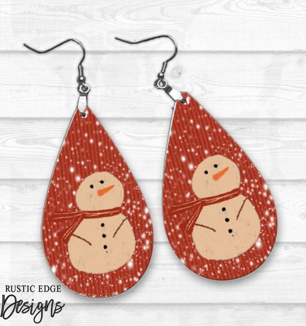 Rustic Snowman Earrings