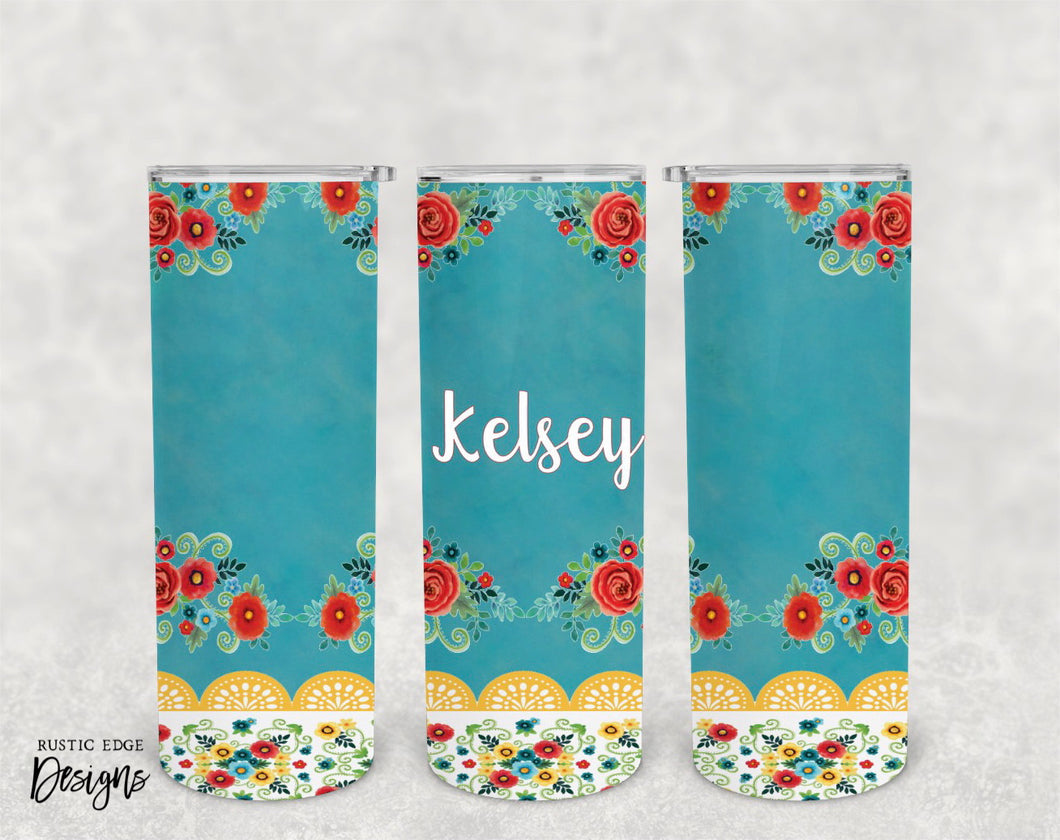 Floral Customizable Tumbler