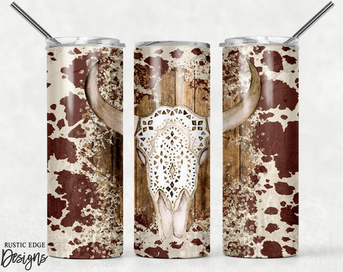 Cowhide Steer Head Sublimation Tumbler