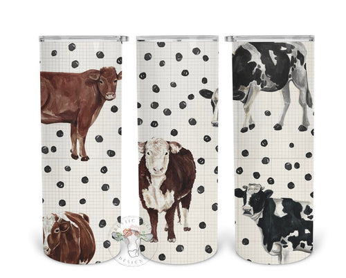 Polka Dot Cows Sublimation Tumbler