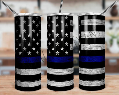 Thin Blue Line Sublimation Tumbler