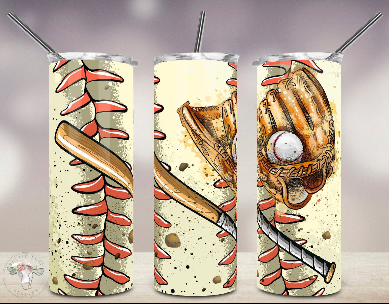 Baseball Bat & Glove Sublimation Tumbler