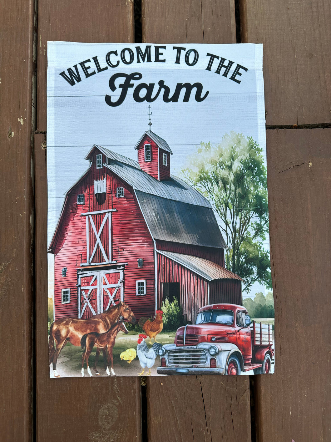 Welcome To The Farm Garden Flag