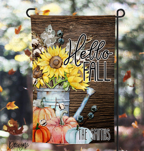 Hello Fall Customizable Garden Flag