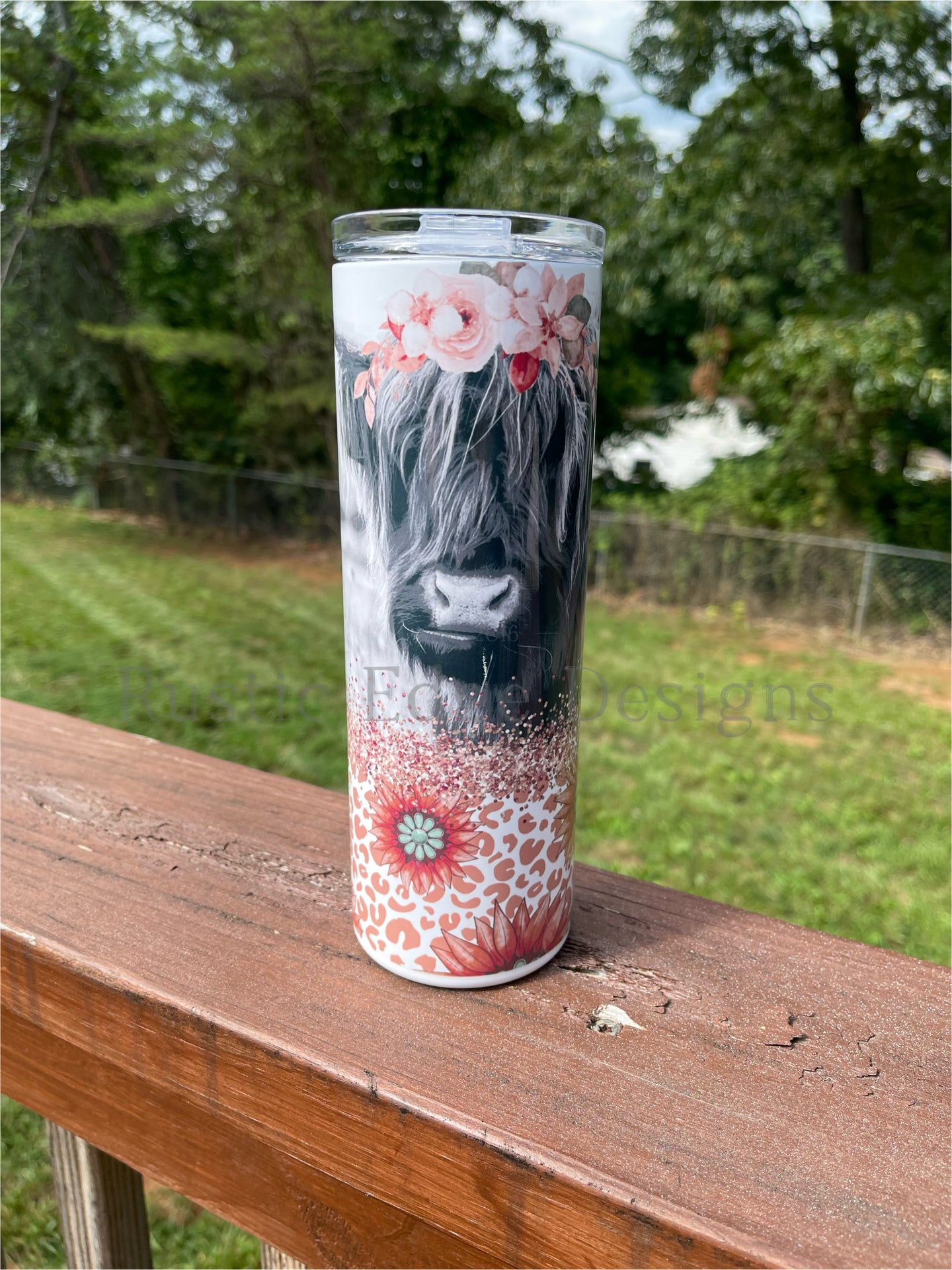 Personalized Highland Cow Tumbler / Skinny Tumbler With Lid 