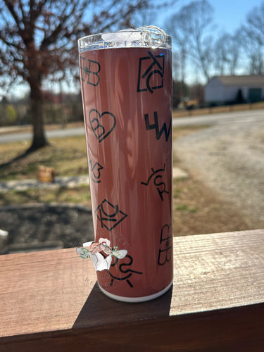 Orange Cattle Brands Sublimation Tumbler