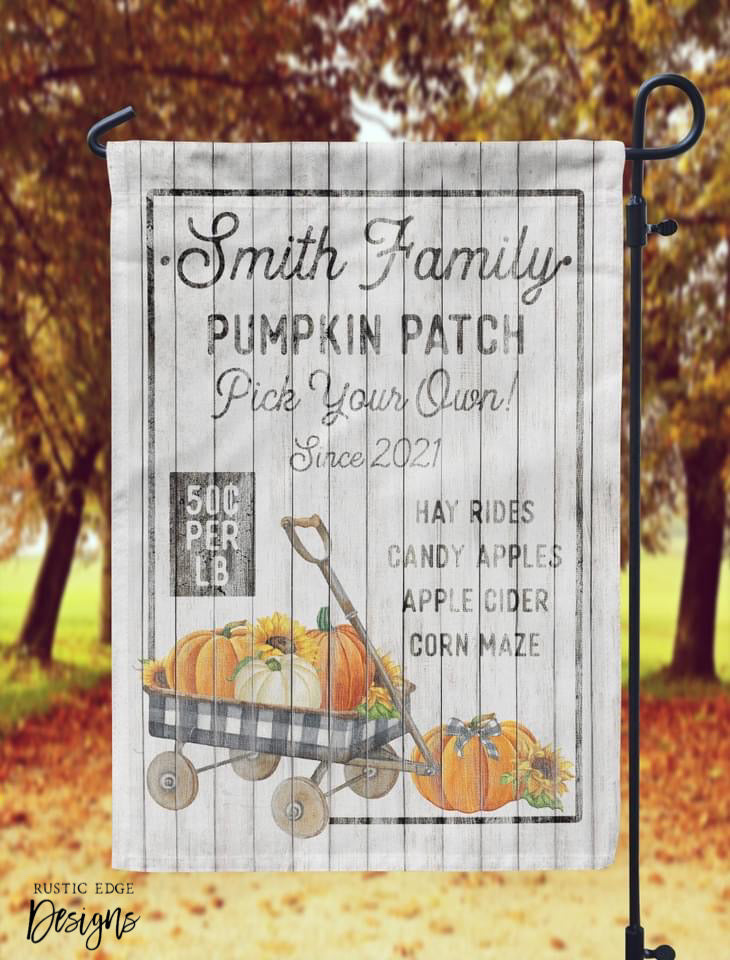 Pumpkin Patch Customizable Garden Flag