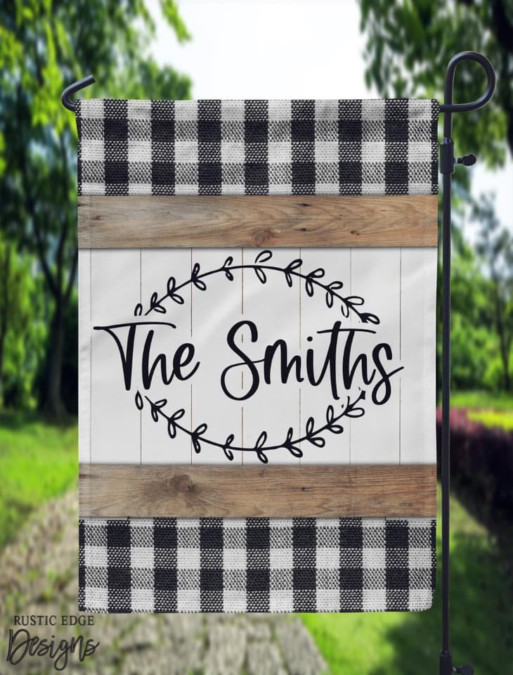 Customizable Buffalo Plaid Garden Flag