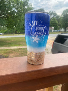 Life Is Better At The Beach Epoxy Tumbler