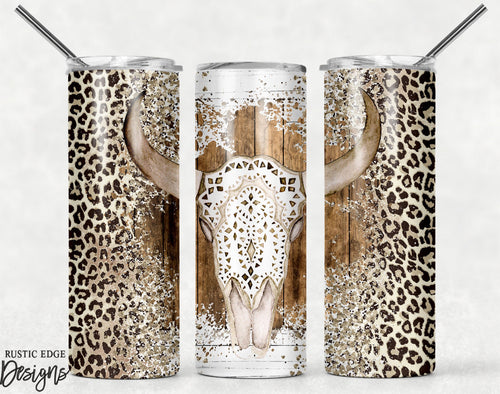 Leopard Steer Head Sublimation Tumbler