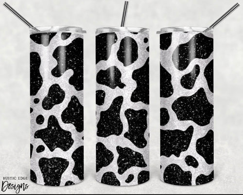 Cowhide Glitter Sublimation Tumbler