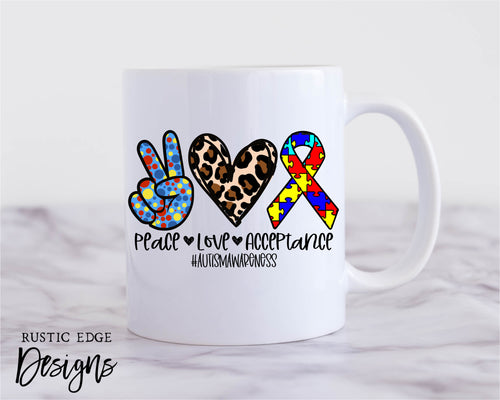 Peace Love Autism Mug