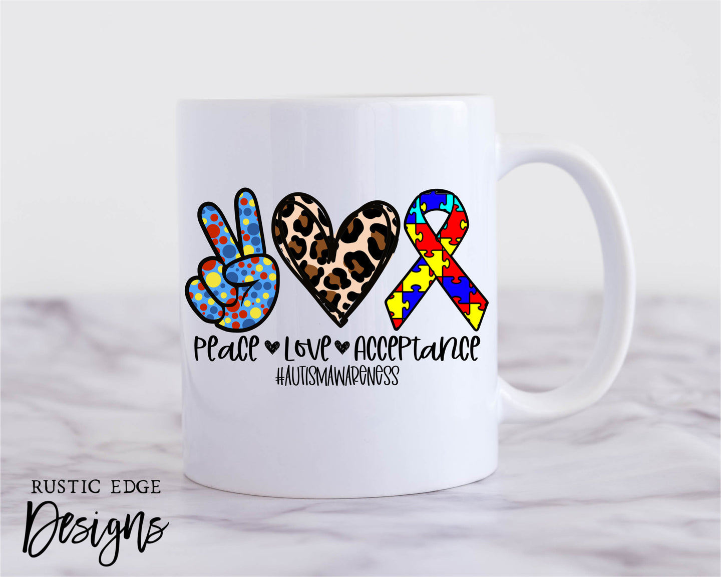 Peace Love Autism Mug