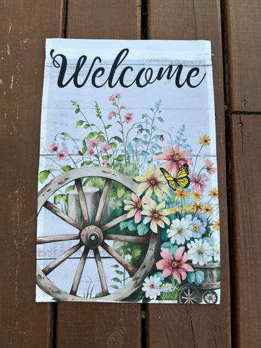 Welcome Floral Garden Flag