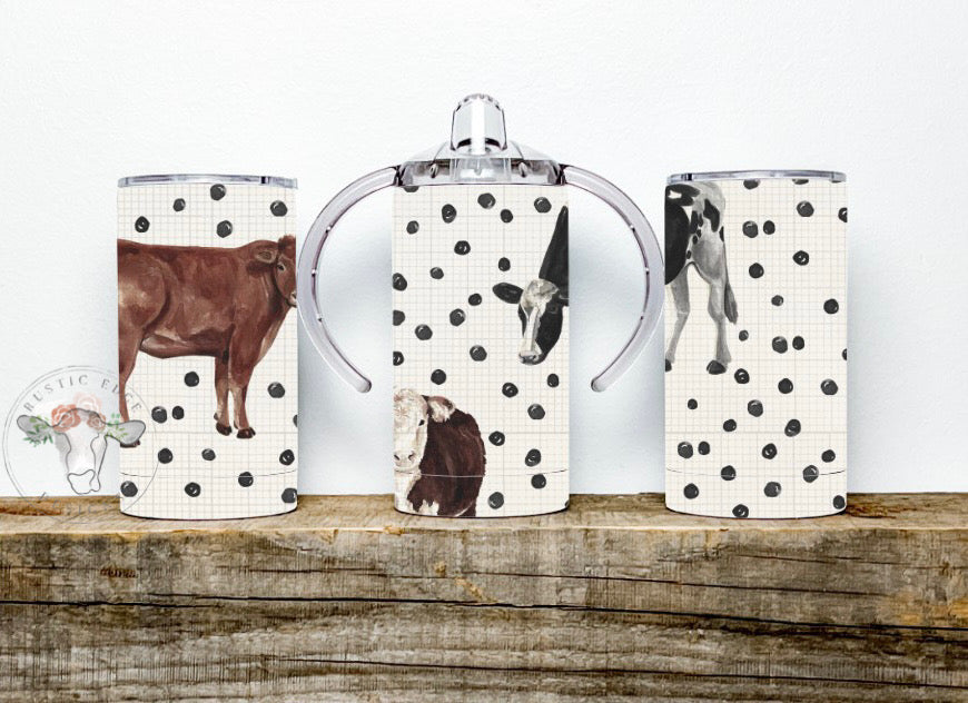 Polka Dot Cows Sublimation Sippy Cup