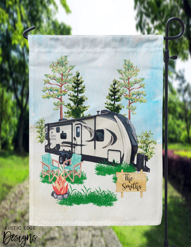 Pull Behind Camper Customizable Garden Flag