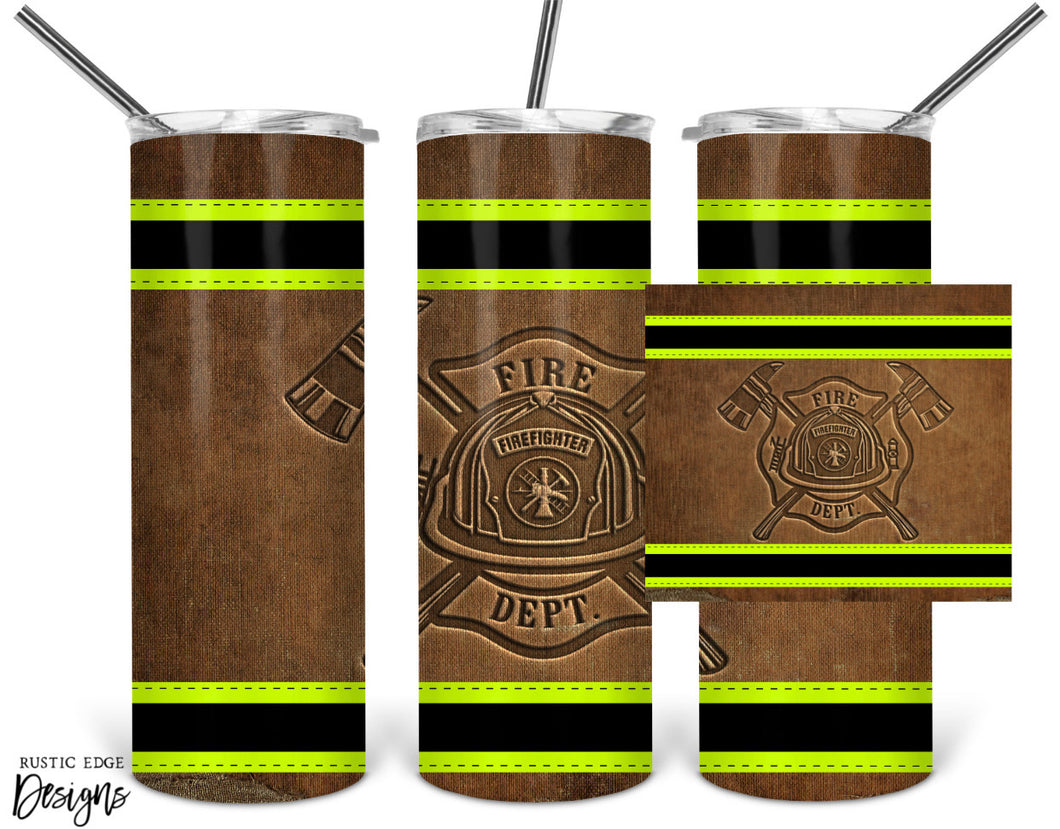 Fire Department Bunker Colored Sublimation Tumbler