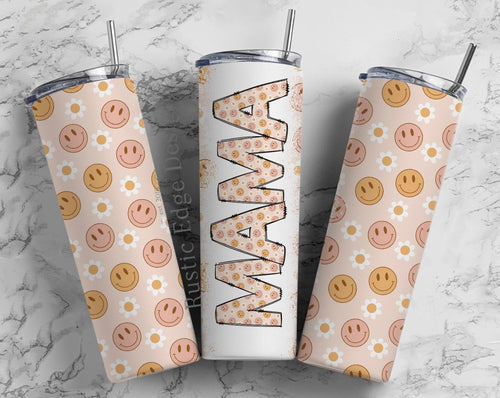 Mama Smiley Face Sublimation Tumbler
