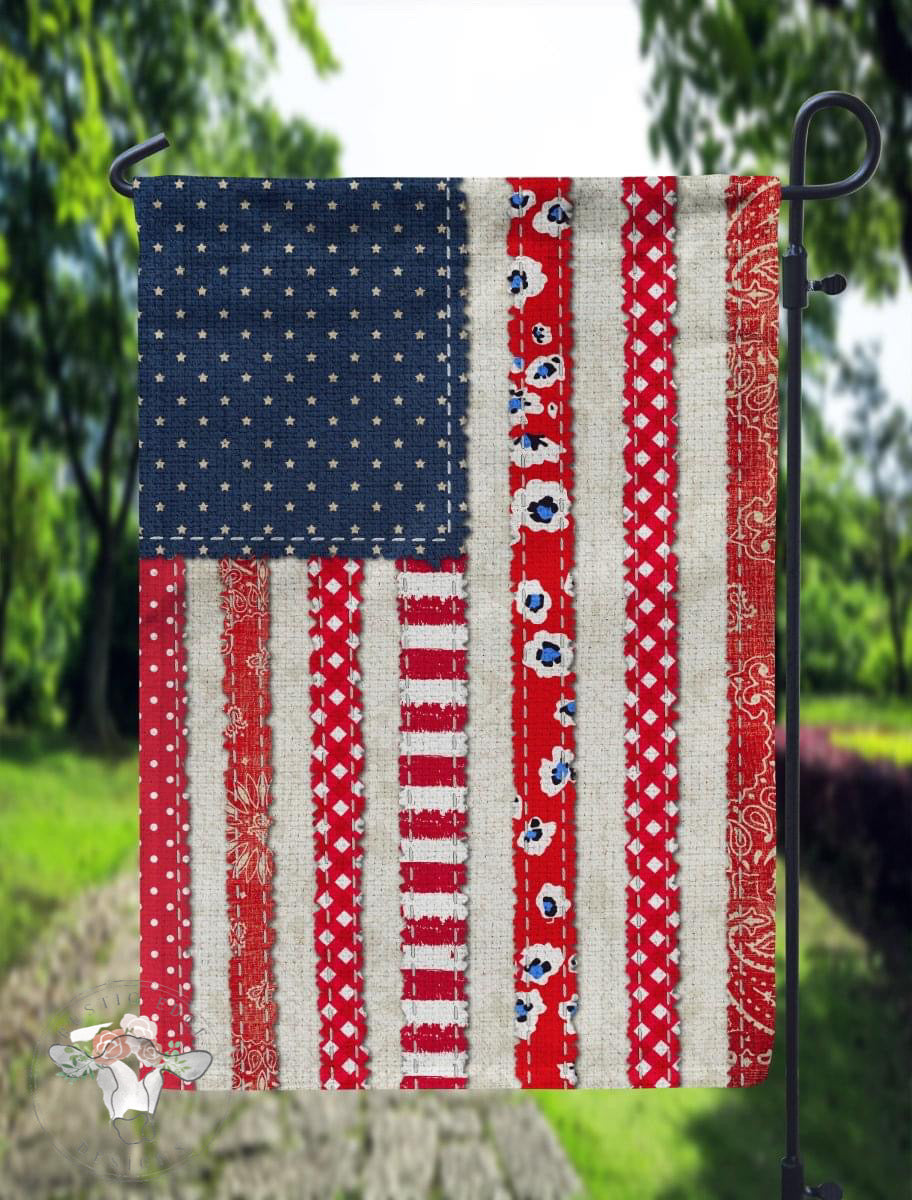 Patchwork Flags American Flag Patchwork Garden Flag – Rustic Edge Designs