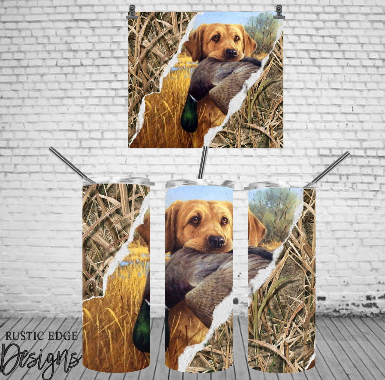 Yellow Lab Duck Hunting Sublimation Tumbler