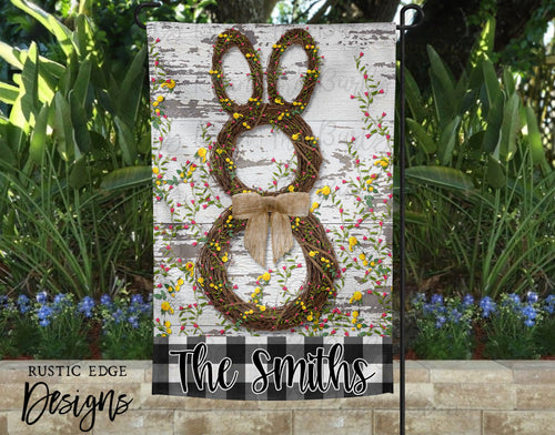 Pip Berry Bunny Buffalo Plaid Garden Flag