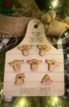 Load image into Gallery viewer, Personalized Wooden Cow Tag Ornament