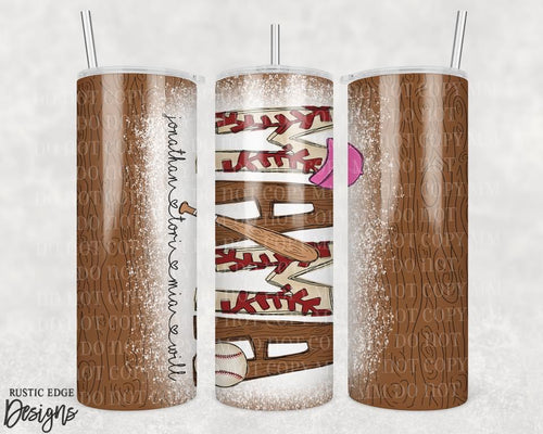 Customizable Baseball Mama Sublimation Tumbler