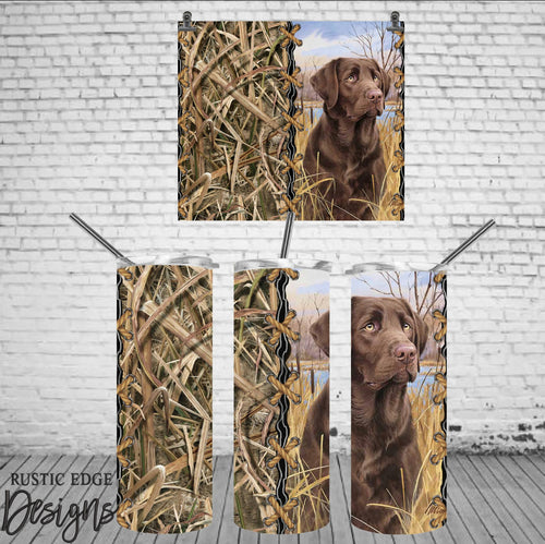 Chocolate Lab Hunting Sublimation Tumbler