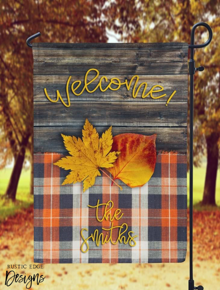 Fall Leaves Customizable Garden Flag