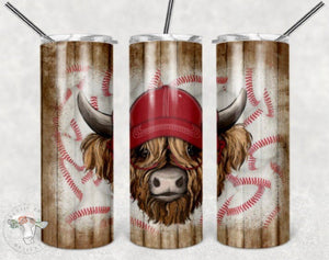 Highland Cow Softball Sublimation Tumbler