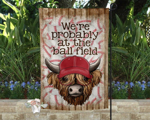 Highland Cow Baseball Garden Flag