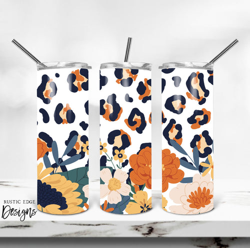 Leopard Floral Sublimation Tumbler