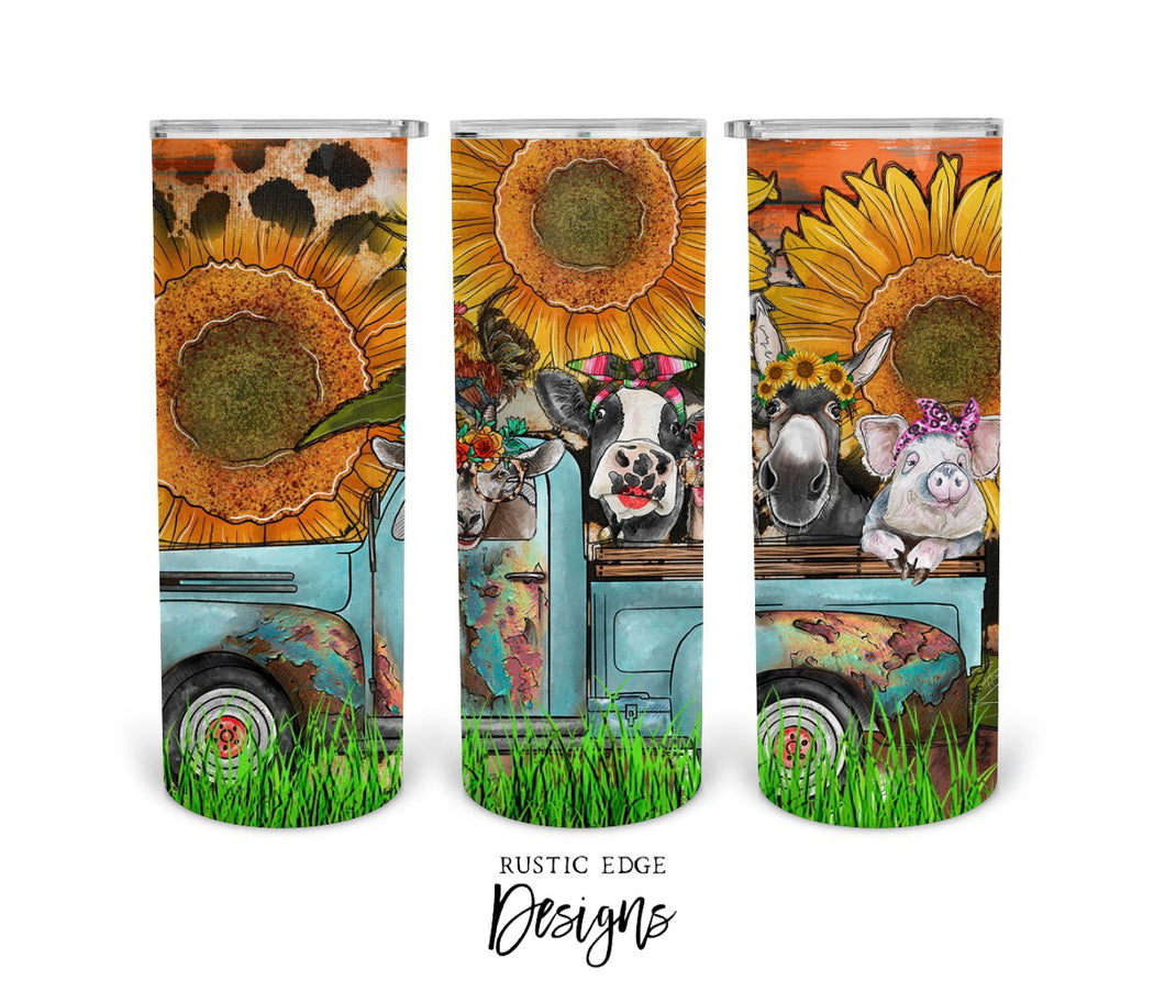 Farm Animal Truck Sublimation Tumbler